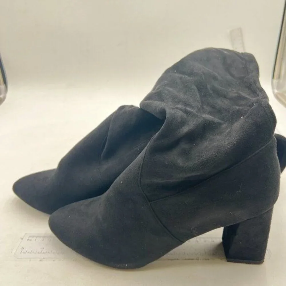 Black Women Block High Heel Over The Knee Thigh High Boots Comfortable Long Boot